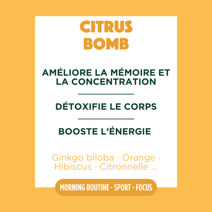 Ingrédients de Citrus Bomb et focus sur les bienfaits de la recette.