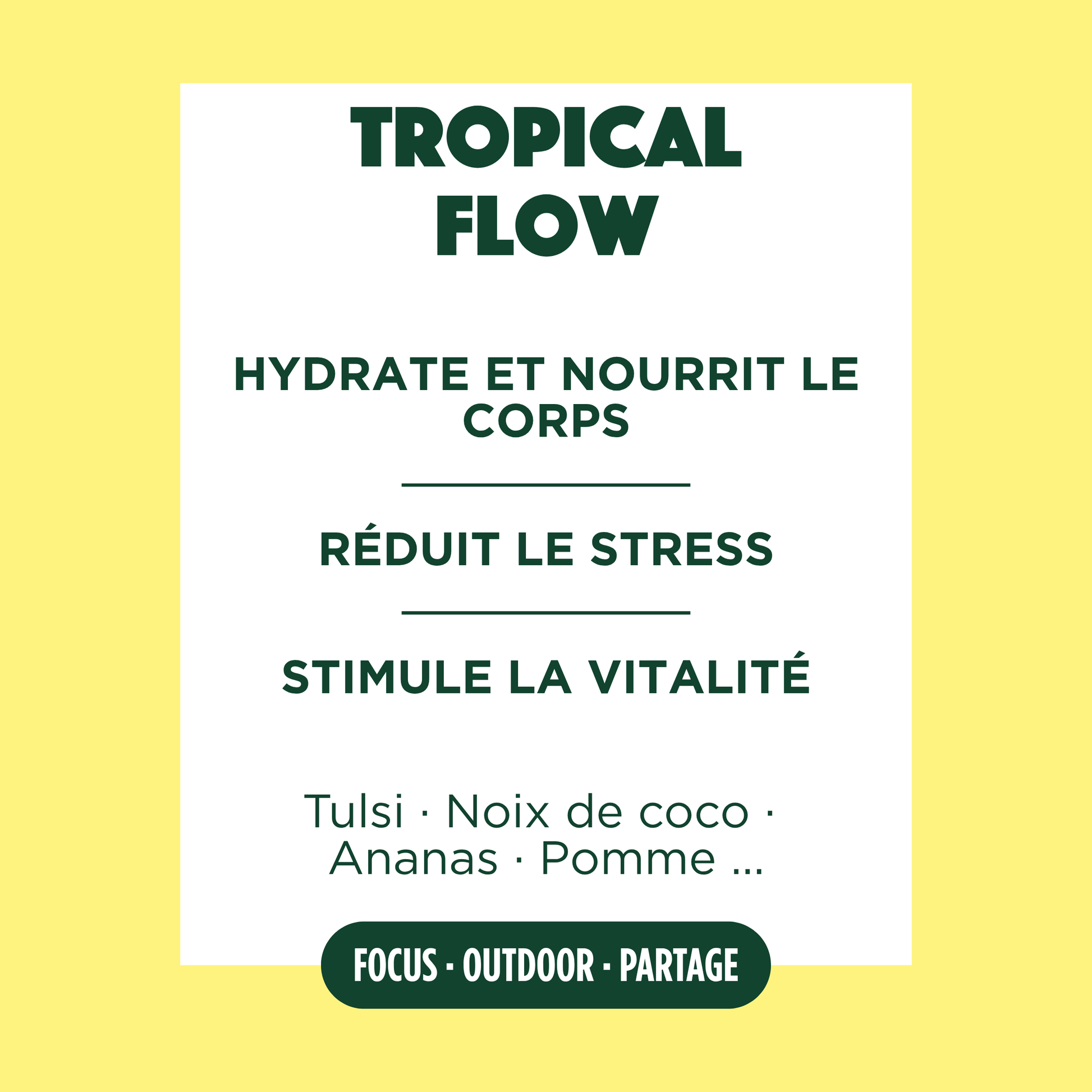 Ingrédients de Tropical Flow et focus sur les bienfaits de la recette.