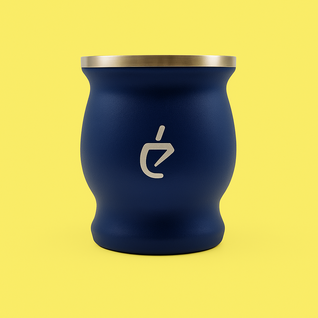 Calebasse bleue sur fond jaune