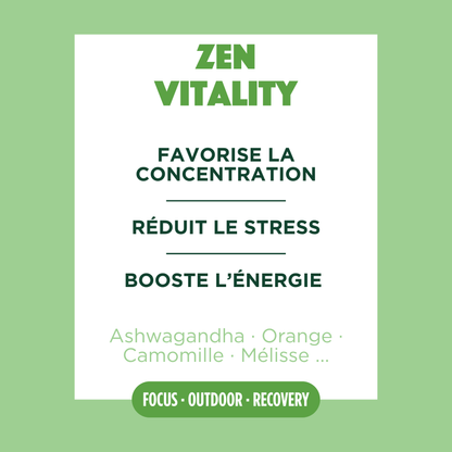 Ingrédients de Zen Vitality et focus sur les bienfaits de la recette.